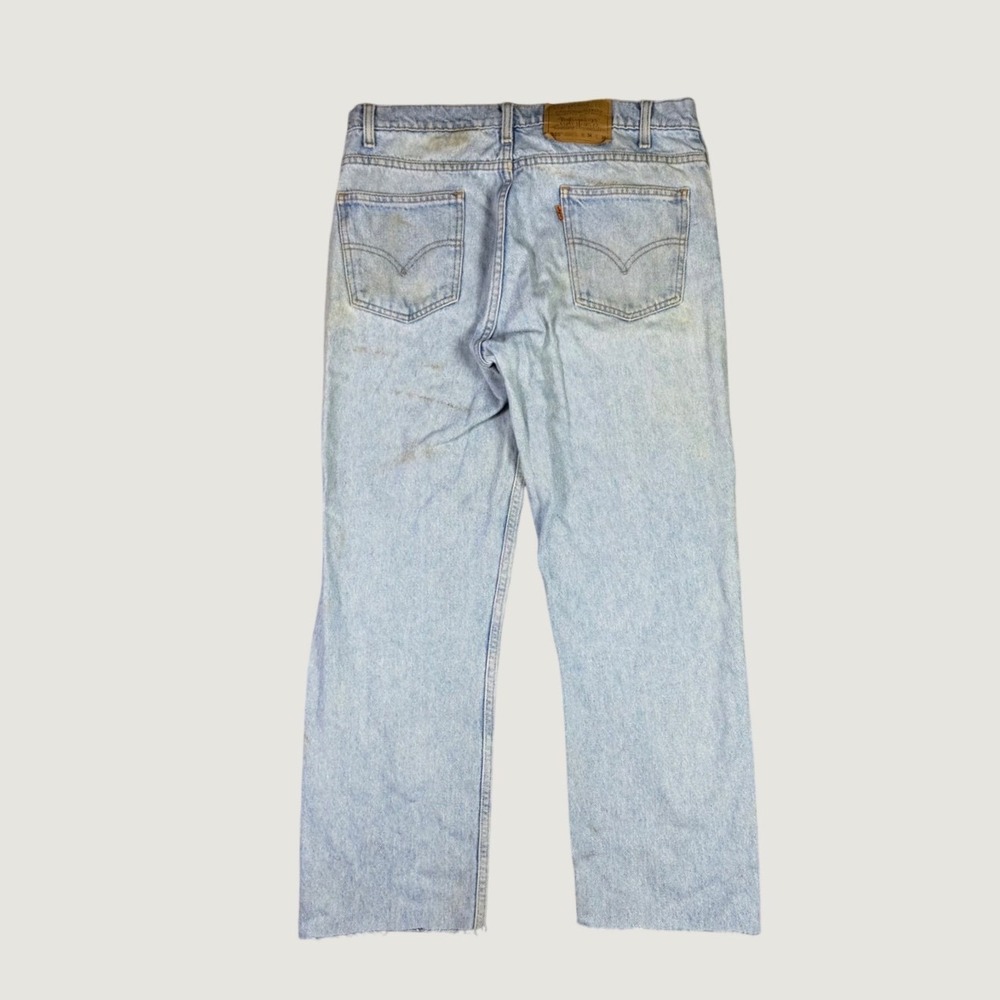 Vintage Levis 505 Orange Tab Jeans Mens 34 Light Wash Cut Off Straight Leg
